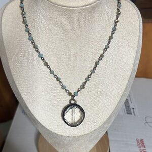 Elegant Silver and Blue Beaded Necklace